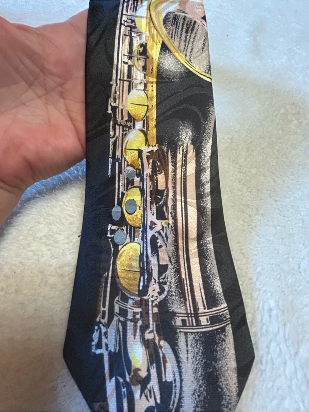 🎁3 for $30 - Black Saxophone Tie